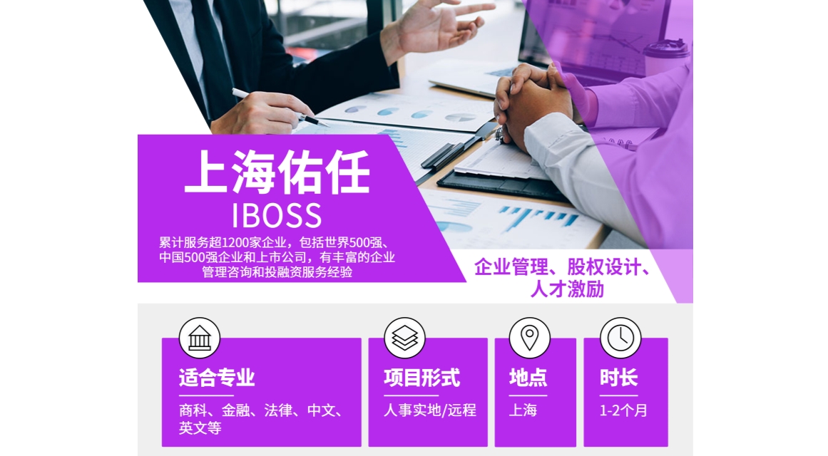 上海佑任高端人事实地项目上线,三大岗位任你挑