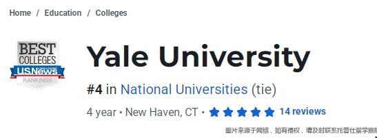 耶鲁大学美国排名.png 耶鲁大学USNews排名.png